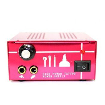 Блок живлення для тату машинки Tattoo металевий рожевий великий розєм без табло PS1031 CHN 16-0021