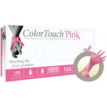 Рукавички ColorTouch латексні рожеві Pink 100шт XS 100 шт USA 16-2370