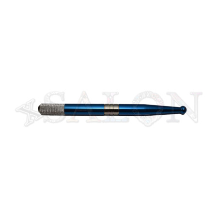 Ручка (маніпула) для ручної техніки (мікроблейдинг) PMU алюмінієва блакитна одностороння загострена з кулькою CHN 15-0496