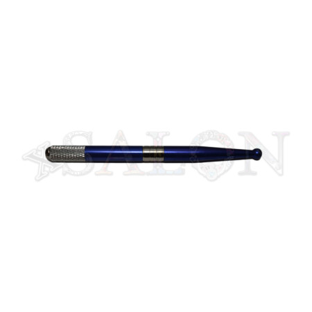 Ручка (маніпула) для ручної техніки (мікроблейдинг) PMU алюмінієва синя одностороння загострена з кулькою CHN 15-0499