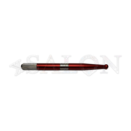 Ручка (маніпула) для ручної техніки (мікроблейдинг) PMU алюмінієва червона одностороння загострена з кулькою CHN 15-0498