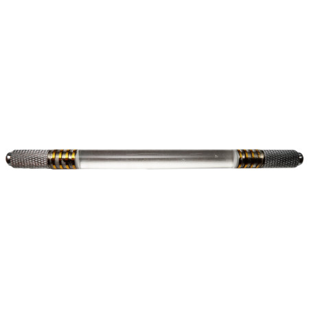 Ручка (маніпула) для ручної техніки (мікроблейдинг) PMU пряма прозора з цангою з двох сторін CHN 15-0365