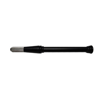 Ручка (маніпула) для ручної техніки (мікроблейдинг) PMU фігурна чорна з сріблястою цангою з одного боку CHN 15-0485