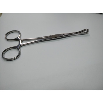 Затискач (інструмент) для пірсингу Piercing сталевий з маленьким овальним отвором 170х8х5 CHN (P) 10-9671