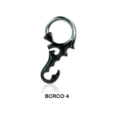 Кільце з конусом Piercing медична сталь у вигляді хвоста скорпіону BCRC04 (PR) 10-1759