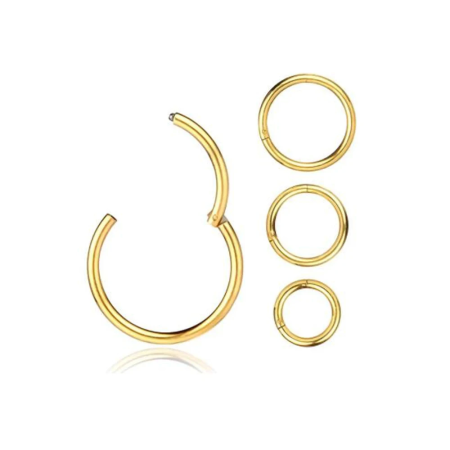 Кільце клікер Piercing медична сталь жовтого кольору 1,2х10 (PR) 10-9555