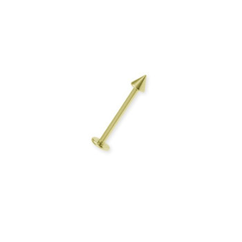 Лабрет (штанга в губу) Piercing медична сталь жовтого кольору з конусом 1,2х10х3&3 BLSNPB, BLSNPG (3156) (PR) 10-7106