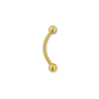 Мікробанан (зігнута штанга в брову) Piercing медична сталь жовтого кольору з кульками 1,2х10х3 (BBBPG) 3100,3101,1001 (PR) 10-6765