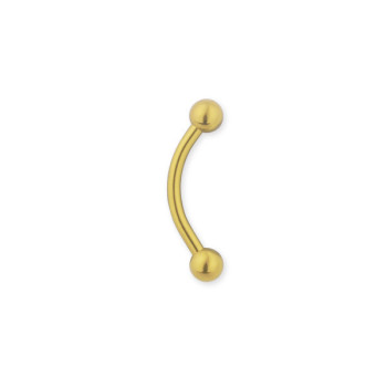 Мікробанан (зігнута штанга в брову) Piercing медична сталь жовтого кольору з кульками 1,2х10х4 (BBBPG) 3100,3101,1001 (PR) 10-6766