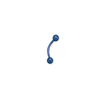 Мікробанан (зігнута штанга в брову) Piercing медична сталь синього кольору з кульками 1,2х10х3 BBBX (1001) (PR) 10-6777