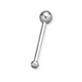 Ностріл (сережка для крила носа) Piercing прямий медична сталь з кулькою 0,8х7х2,3 BN02 (1253) (PR) 10-0257