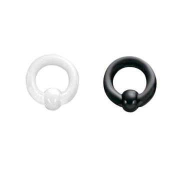 Хард (кільце) з кулькою Piercing акриловий білого кольору 6х18х10 VRL01 (6250) (PR) 10-1834
