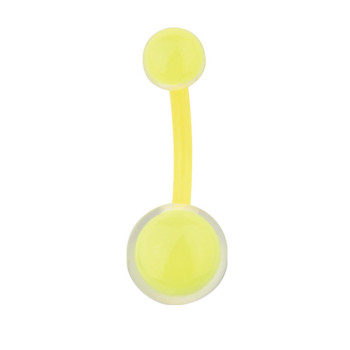 В пуп (банан в пупок) Piercing біопласт з жовтими кульками під прозорим пластиком 1,6х10х5/8 UNCB46 (PRPP) 10-1936