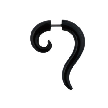 Обманка-розширювач Piercing акриловий чорного кольору у вигляді знаку питання 1.2х6х6 UHU02 10-1860
